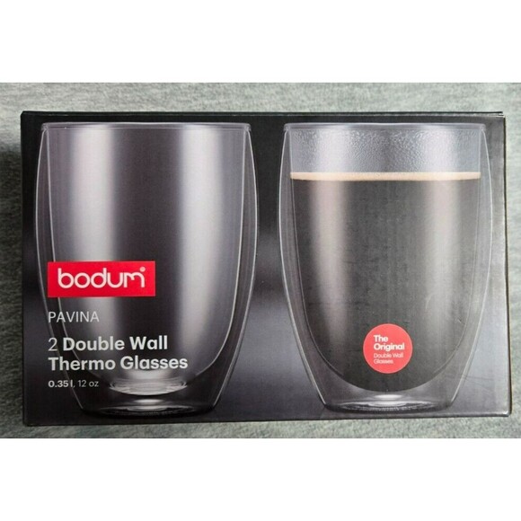 Bodum Pavina 2-Double Wall Thermo Glasses 4558-10 - 12 OZ Clear NEW - Picture 1 of 4